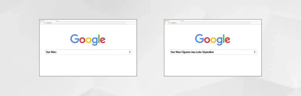 Google Startseite - Long Tail Keyword