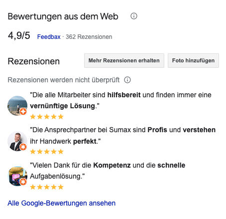 bewertungen_sammeln Beispiel Bewertungen sammeln und verwalten