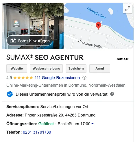 nap-daten GMB Eintrag mit vollständigen NAP-Daten