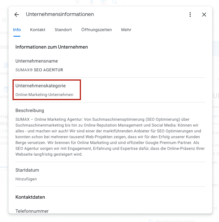verwendung_von_kategorien Unternehmenskategorie anpassen