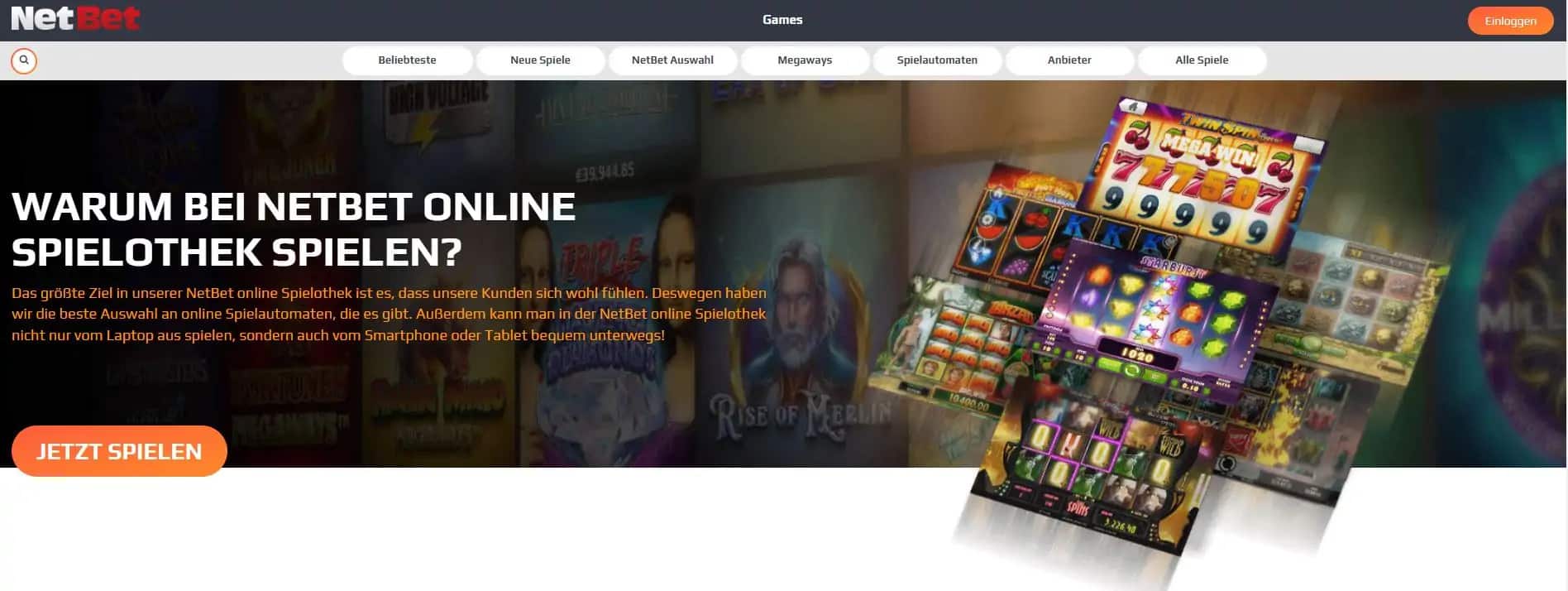  NetBet Online Casino - Startseite im SEO Test