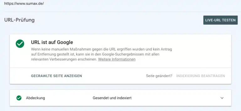 Indexierung beantragen Google Search Console