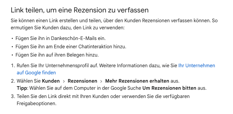 Google Bewertungen erhalten