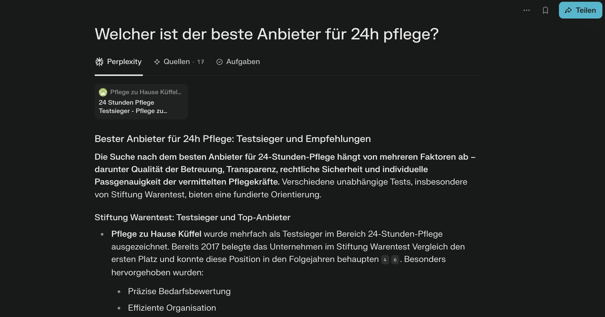 Case - Pflege Zuhause Perplexitiy